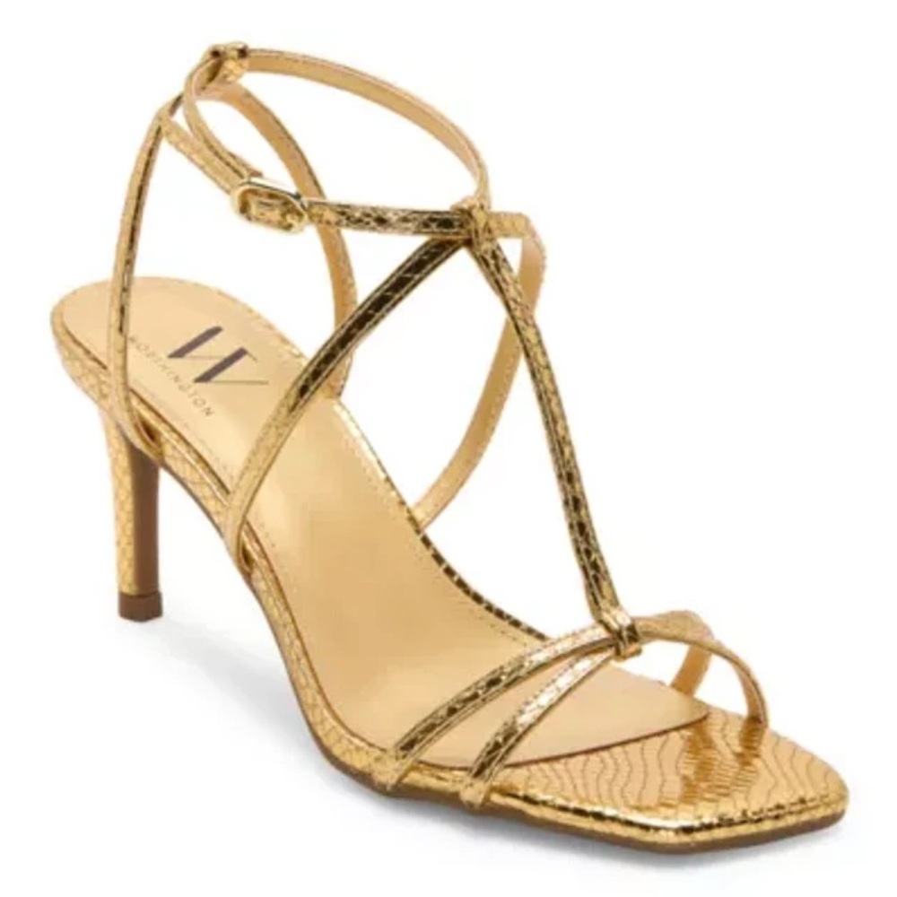 Elegant Gold Strappy Heels